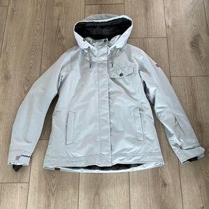 Roxy Billie Ski Snowboarding Jacket Silver Womens Large Outdoor Resort Vacation